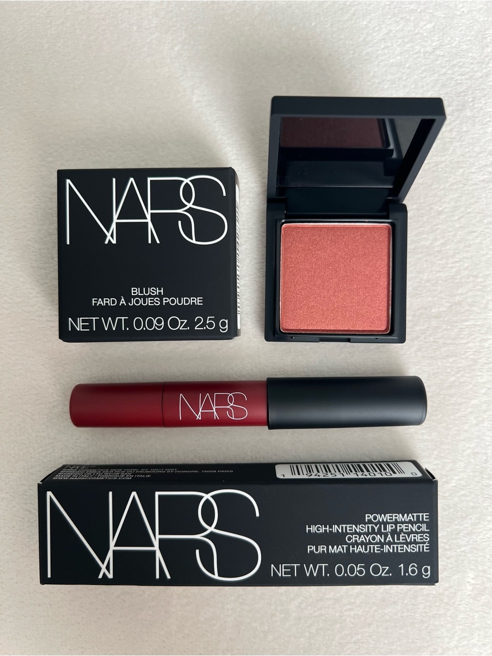 NARS 2 Piece Set - Lip Pencil Cruella 185 and Blush Orgasm Rush